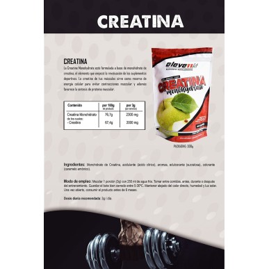 ▷ Créatine monohydrate saveur pomme 300 g - Elevenfit