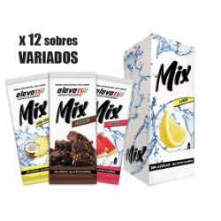 Confezione da 12 bustine assortite di Mix: ananas e cocco, brownie, anguria e limone; scatola grande e 3 bustine.