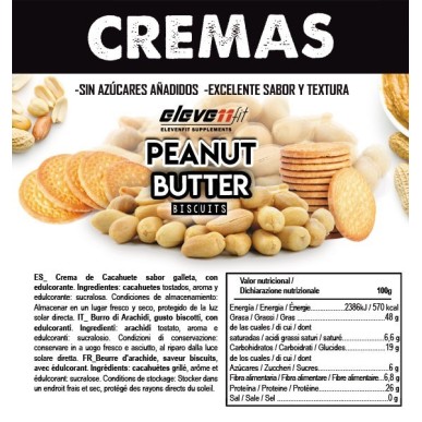 ▷ Biscuits au beurre de cacahuète sans sucre 300 g - Elevenfit