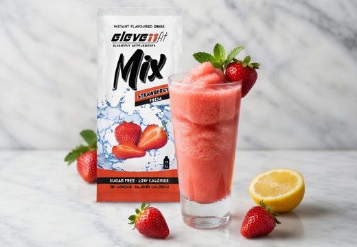 Granita di fragole senza zucchero con mix di fragole e sciroppo di ElevenFit