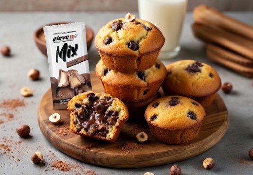 Muffins de Chocolate Praliné Sin Azúcar (alto en proteína)